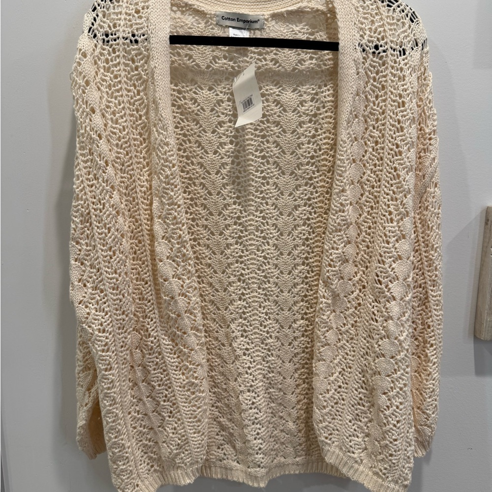 Expressions Cream Open Knit Sweater